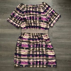 Silky Banana Republic patterned sheath dress